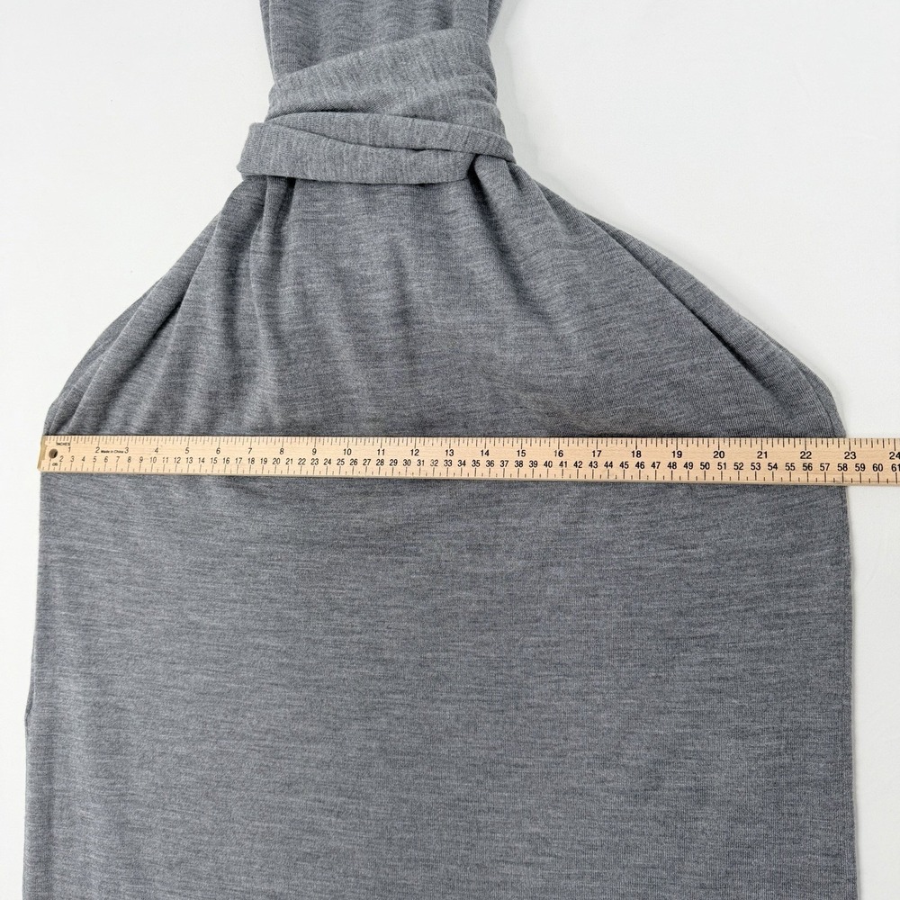 Toteme Turtle Neck Draped Grey Wool-Silk Knit Maxi Dress Sleeveless stretchy L - Picture 9 of 16